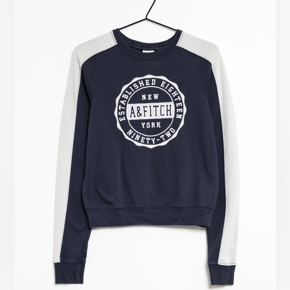 Y2K Abercrombie & Fitch Embroidered Spell Out Pullover Sweat Shirt Size S